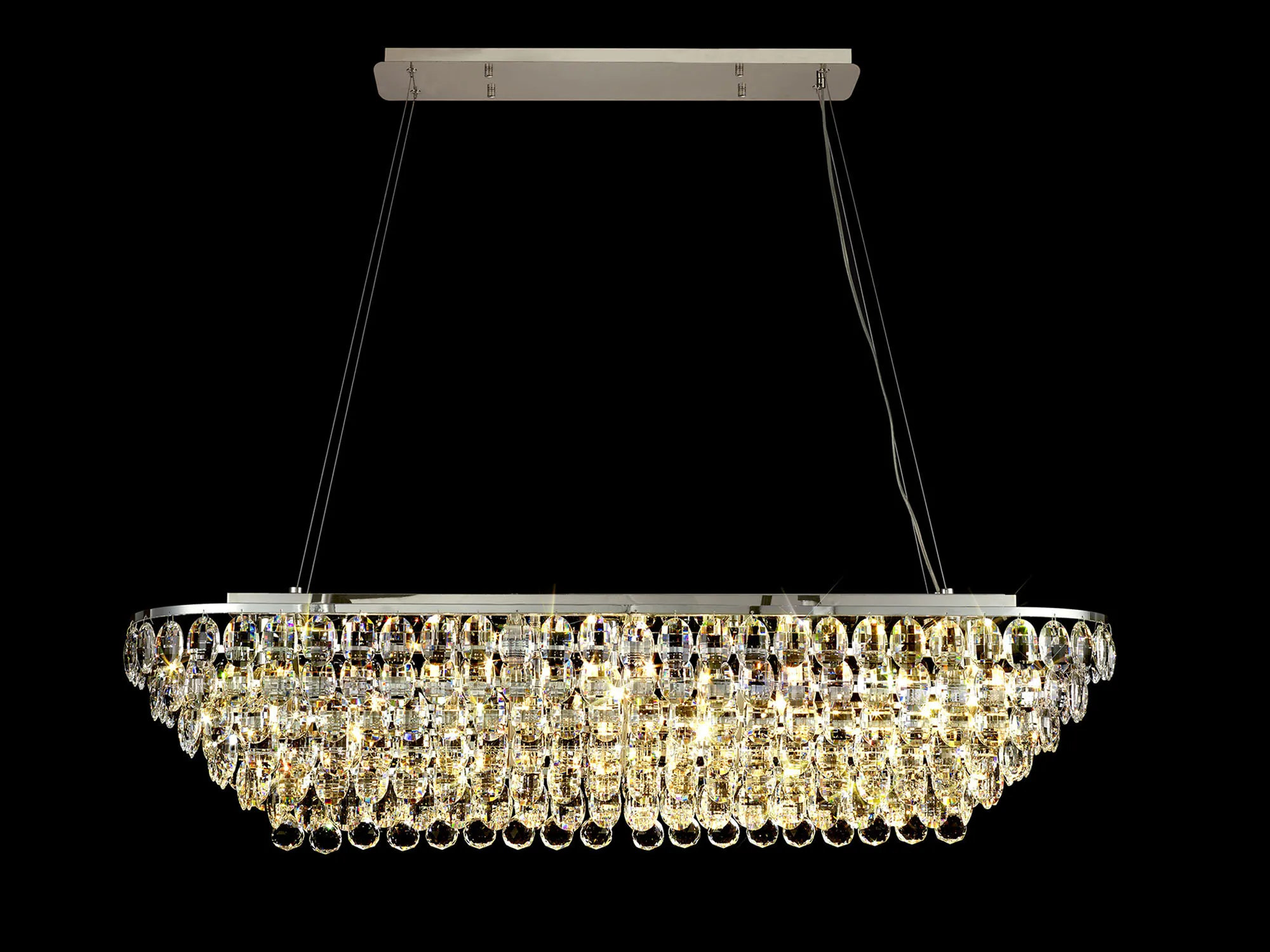 Coniston Polished Chrome Crystal Ceiling Lights Diyas Linear Crystal Fittings